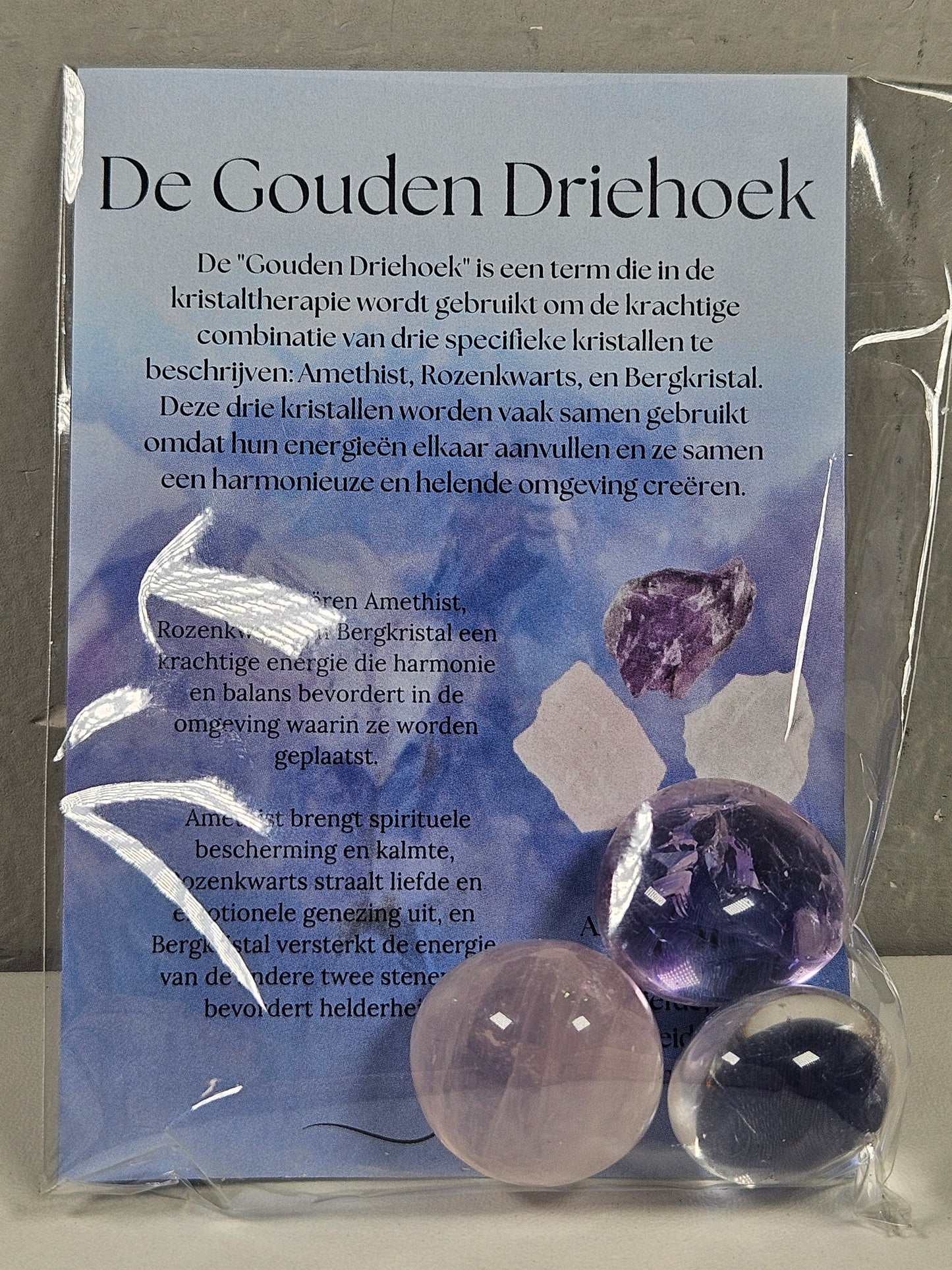 Cadeauzakje Gouden Driehoek trommelstenen